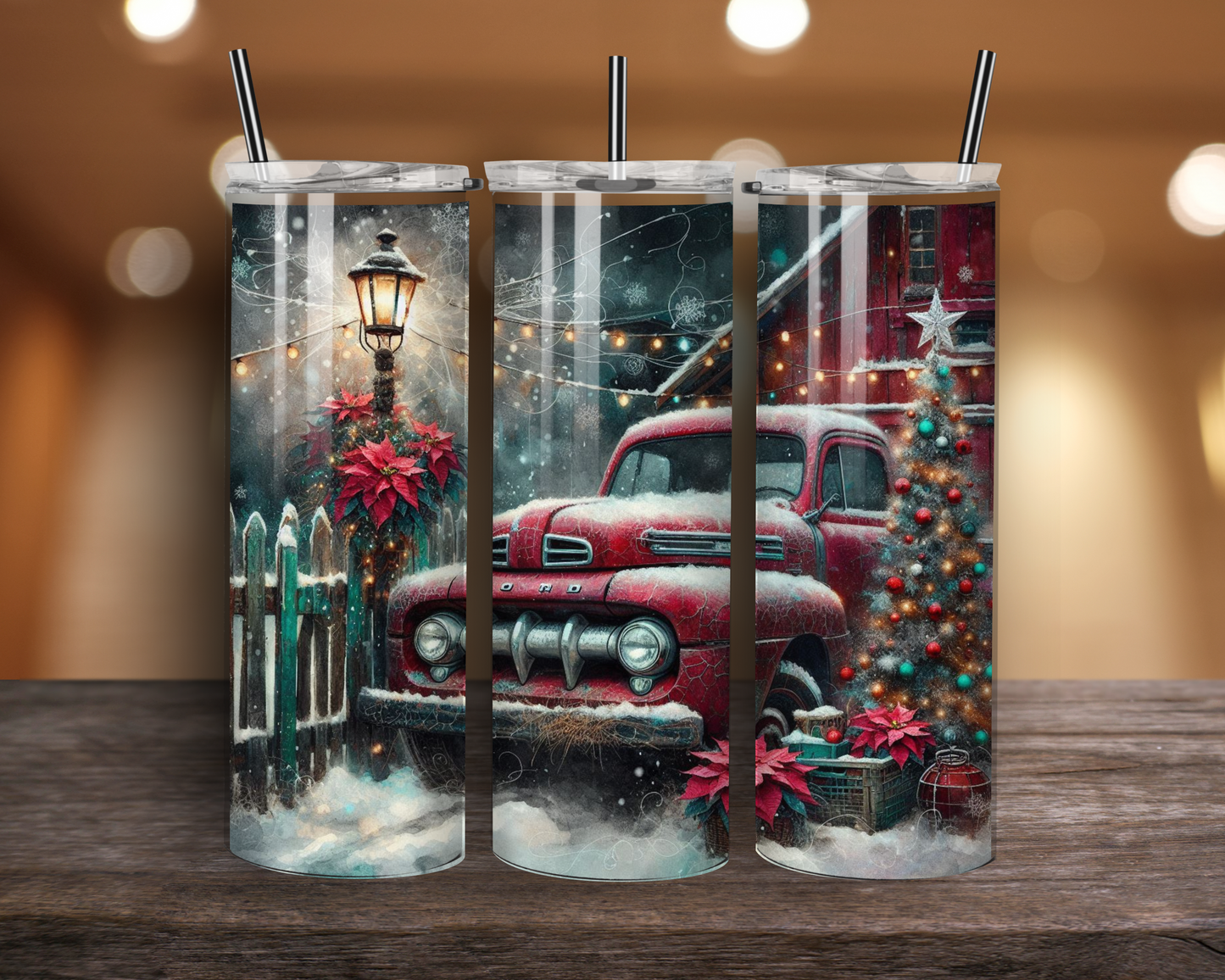 Vintage Christmas Truck Tumbler