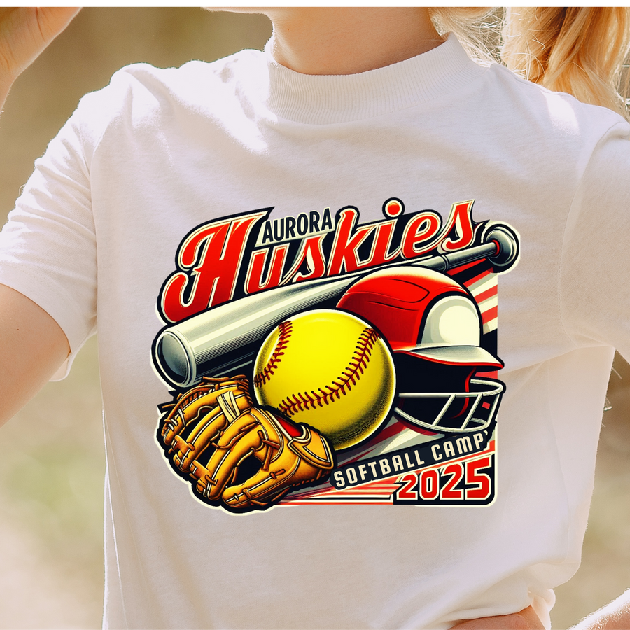 Aurora Huskies Softball Camp 2025 Official T-Shirt