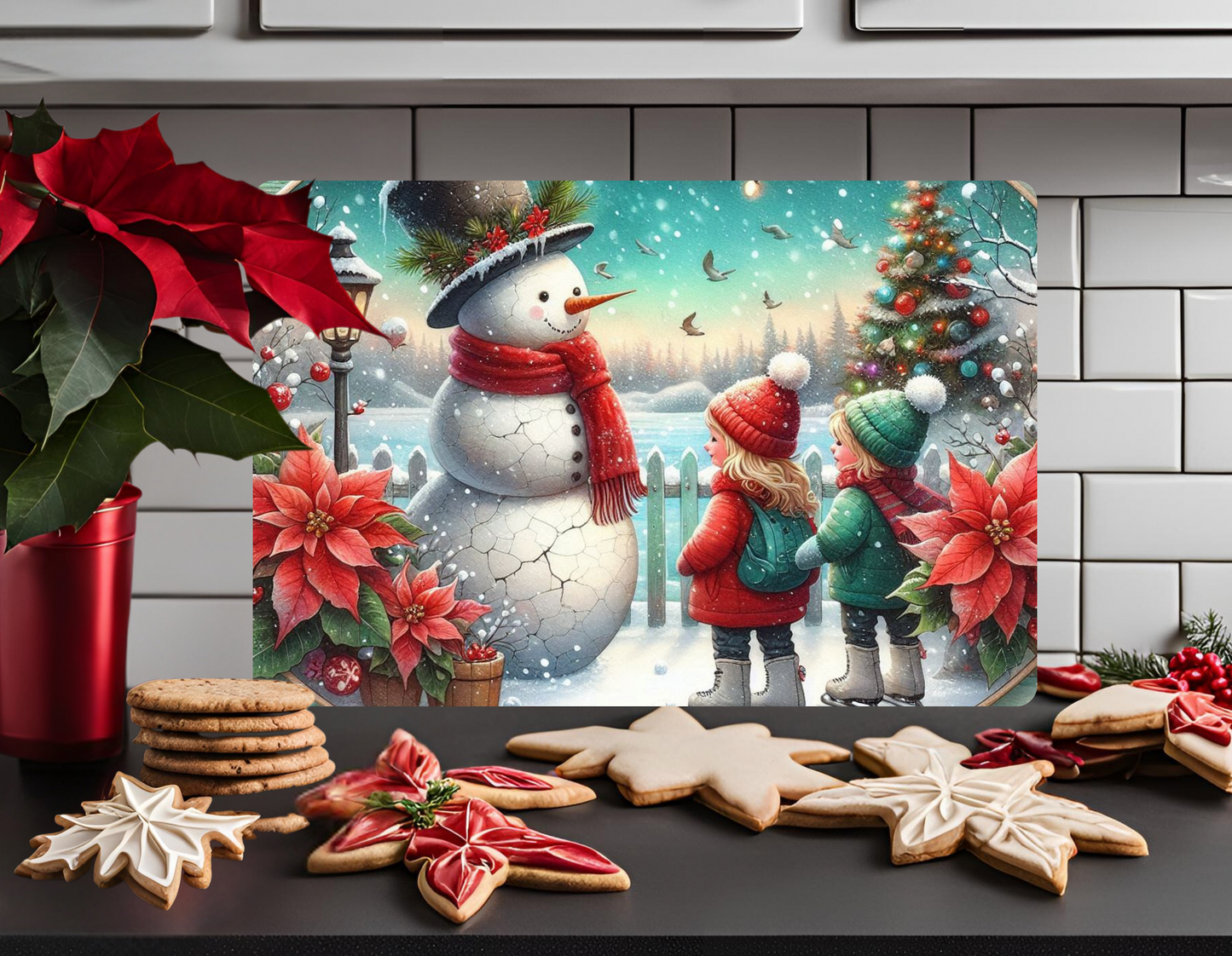 Winter Snowman Cutting Board