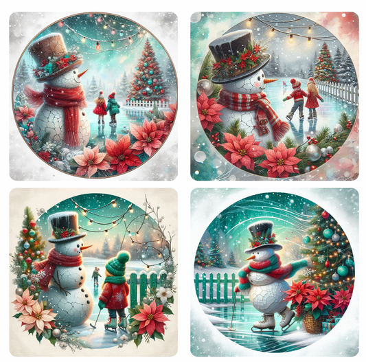 Snowman Winter Wonderland 4-Pack Coasters